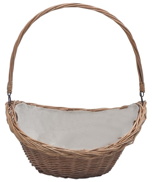 Firewood Basket with Handle 57x46.5x52 cm Brown Willow