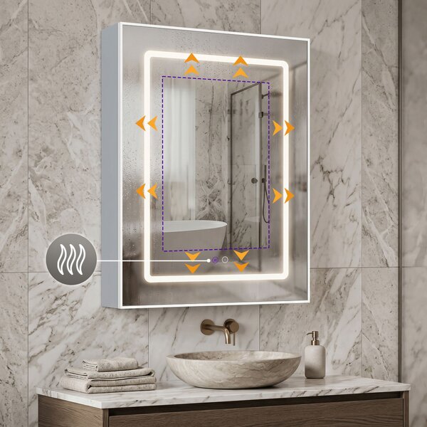 LED mirror cabinet Rea Zenit 70x50cm