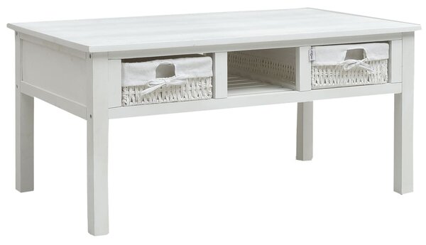Coffee Table White 99.5x60x48 cm Wood