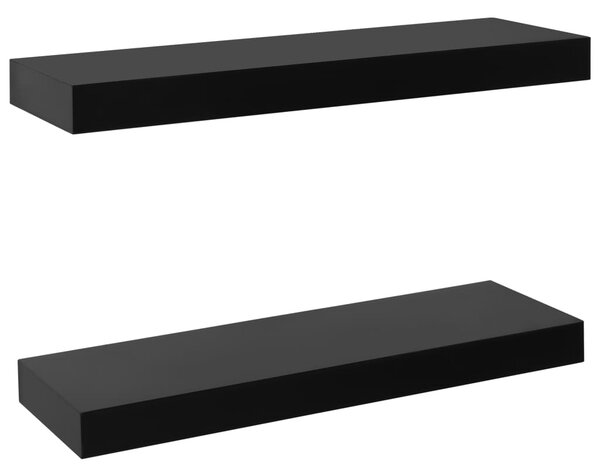 Floating Wall Shelves 2 pcs Black 40x20x3.8 cm