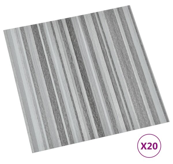 Self-adhesive Flooring Planks 20 pcs PVC 1.86 m² Light Grey