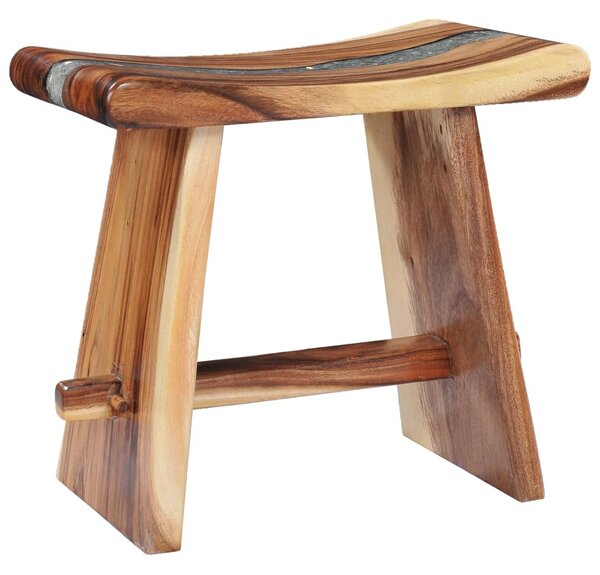 Stool Solid Suar Wood and Polyresin