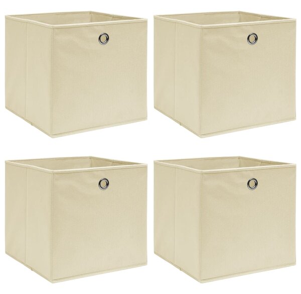 Storage Boxes 4 pcs Cream 32x32x32 cm Fabric