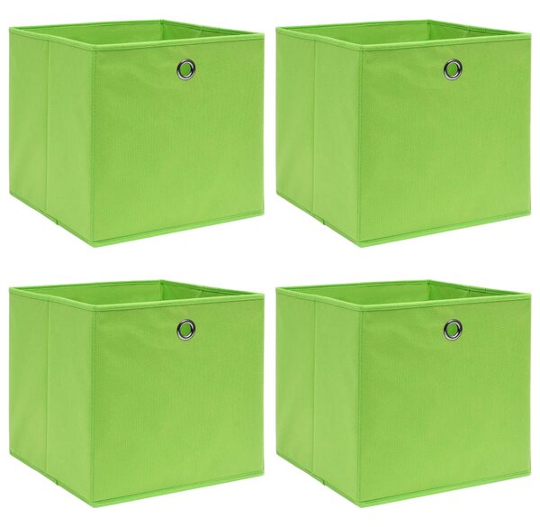 Storage Boxes 4 pcs Green 32x32x32 cm Fabric