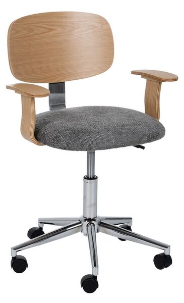 Office Chair Grey Natural 60 x 60 x 89 cm