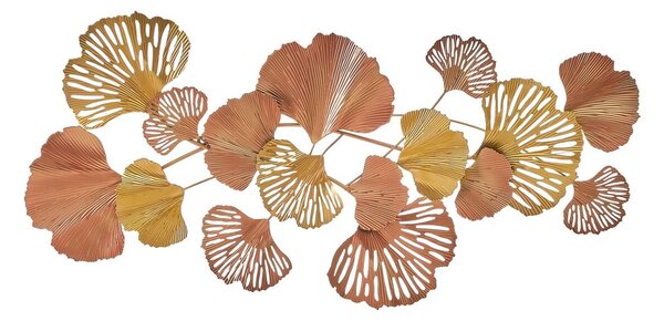 Wall Decoration Copper Golden Iron Flowers 100 x 4 x 48 cm