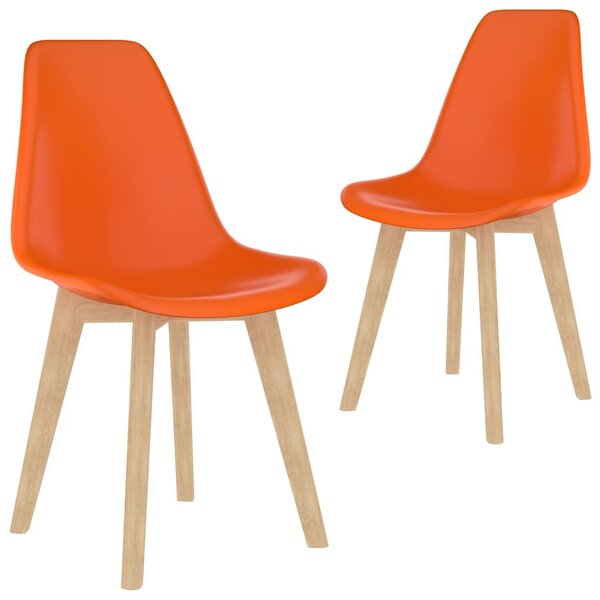 Dining Chairs 2 pcs Orange Plastic