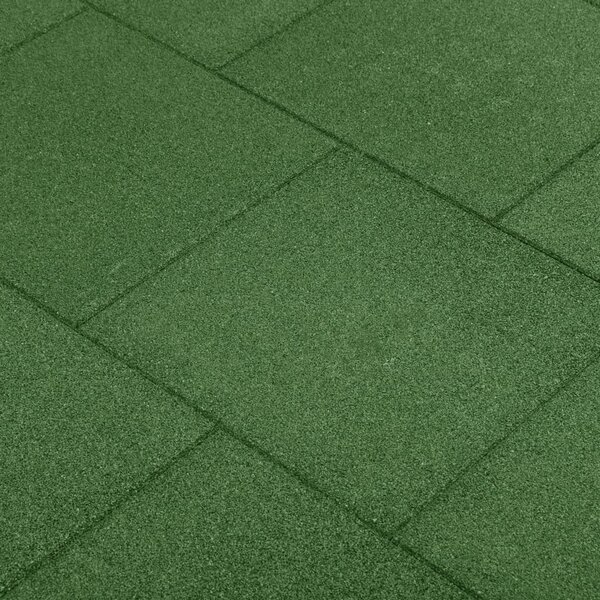 Fall Protection Tiles 12 pcs Rubber 50x50x3 cm Green