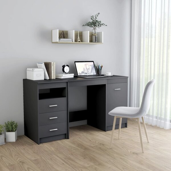 Desk Grey 140x50x76 cm Engineered Wood