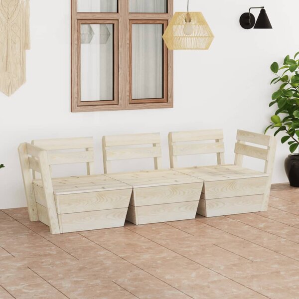 Garden 3-Seater Pallet Sofa Impregnated Spruce Wood