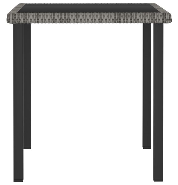 Garden Dining Table Grey 70x70x73 cm Poly Rattan