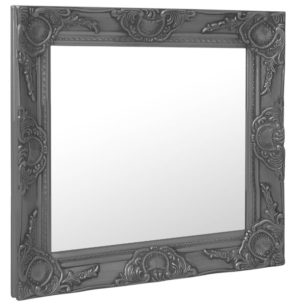 Wall Mirror Baroque Style 50x50 cm Black