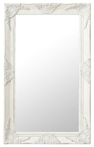 Wall Mirror Baroque Style 50x80 cm White
