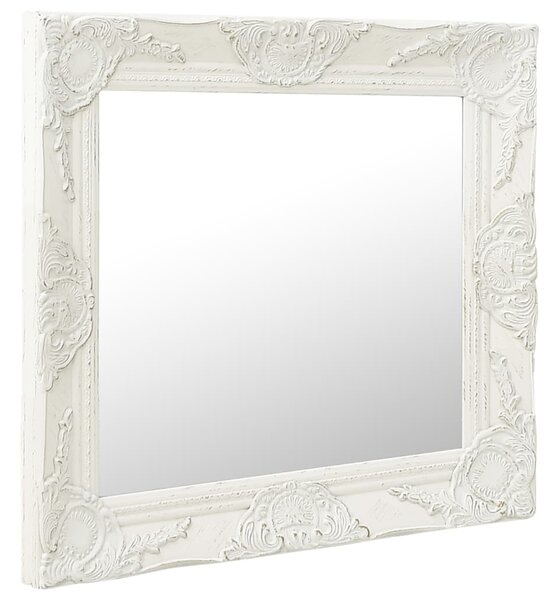 Wall Mirror Baroque Style 50x50 cm White