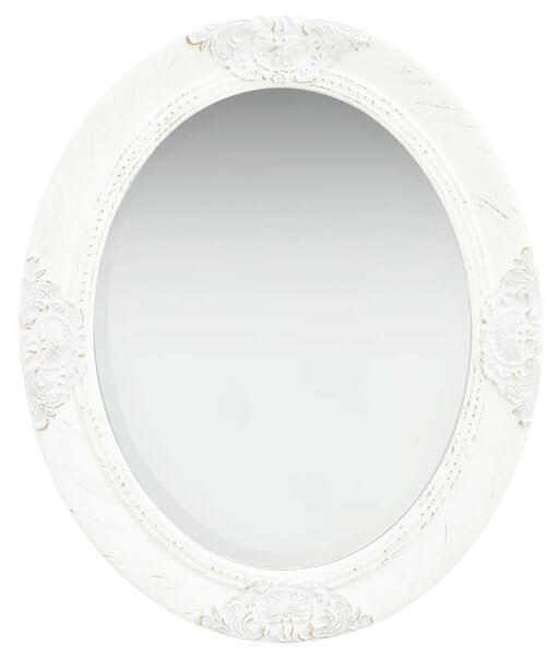 Wall Mirror Baroque Style 50x60 cm White