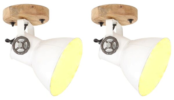 Industrial Wall/Ceiling Lamps 2 pcs White 20x25 cm E27