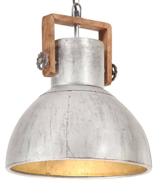 Industrial Hanging Lamp 25 W Silver Round 40 cm E27