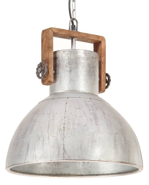 Industrial Hanging Lamp 25 W Silver Round 40 cm E27