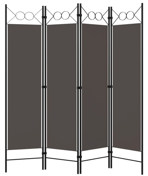 4-Panel Room Divider Anthracite 160x180 cm