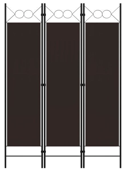 3-Panel Room Divider Brown 120x180 cm