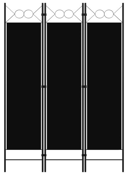 3-Panel Room Divider Black 120x180 cm