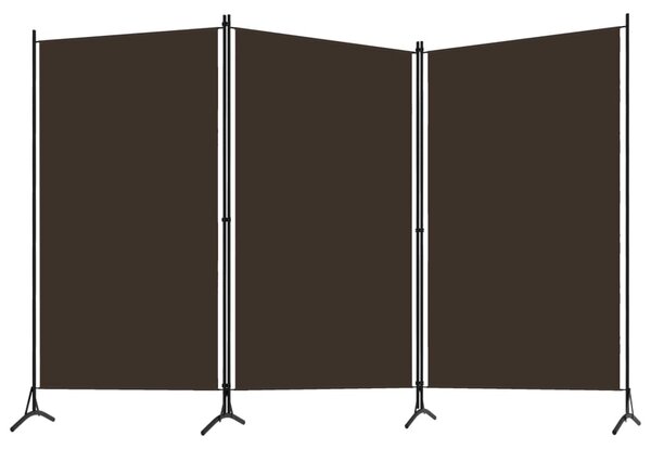 3-Panel Room Divider Brown 260x180 cm