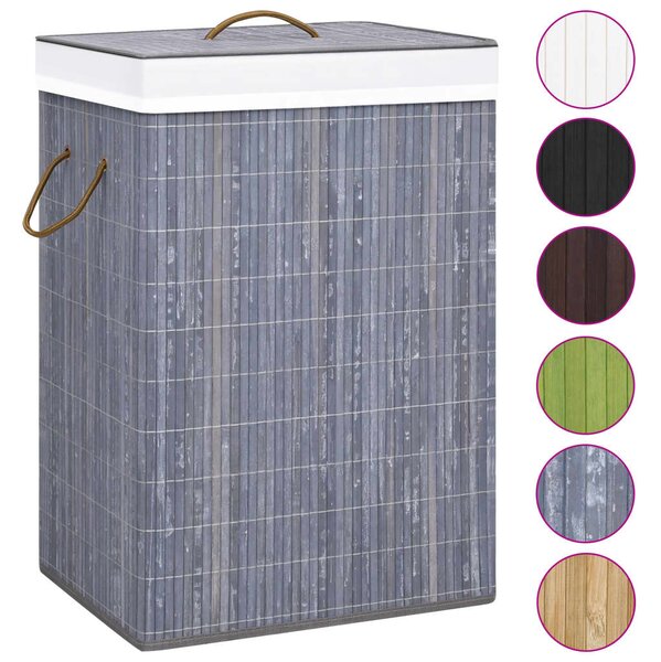 Bamboo Laundry Basket Grey