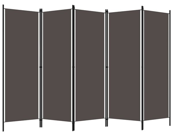 5-Panel Room Divider Anthracite 250x180 cm