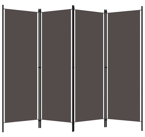 4-Panel Room Divider Anthracite 200x180 cm