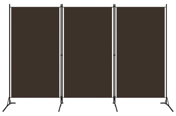 3-Panel Room Divider Brown 260x180 cm