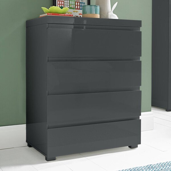 Puro Charcoal High Gloss 4 Drawer Chest