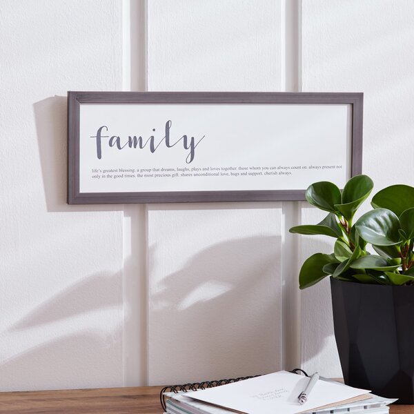 Family Wall Plaque Black