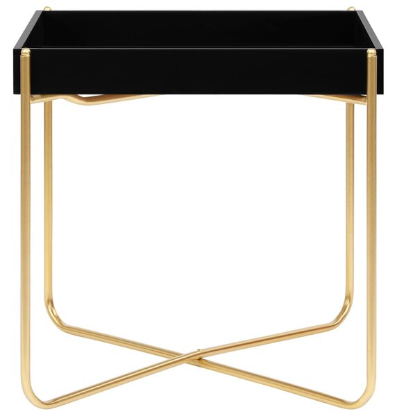 Side Table Black and Gold 38x38x38.5 cm MDF