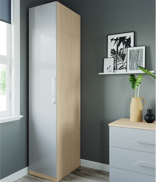 Fitted Bedroom Slab Single Wardrobe - Grey