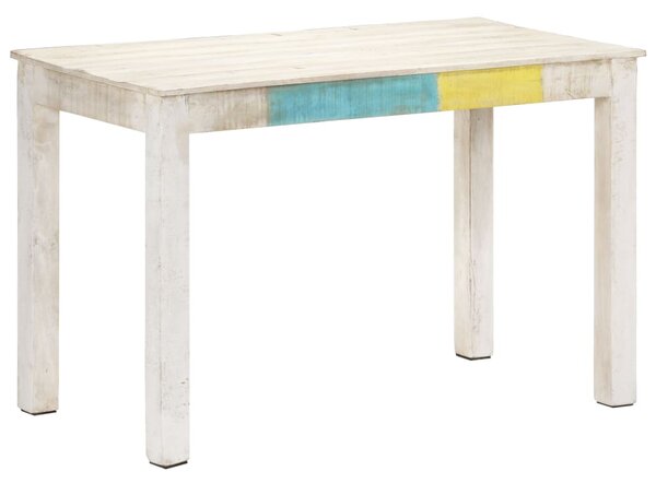 Dining Table White 120x60x76 cm Solid Mango Wood