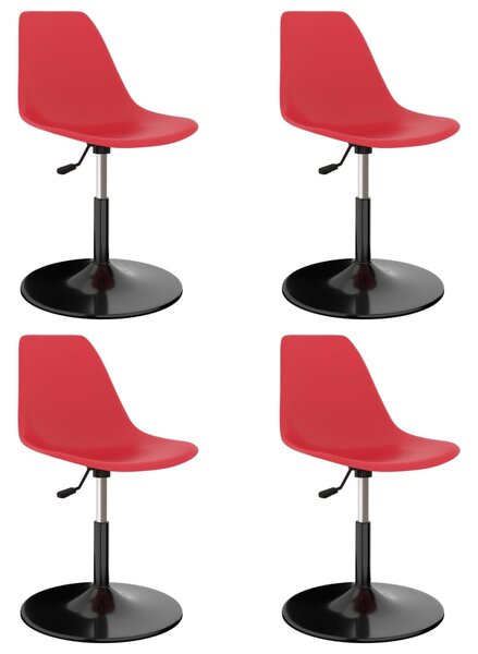 Swivel Dining Chairs 4 pcs Red PP