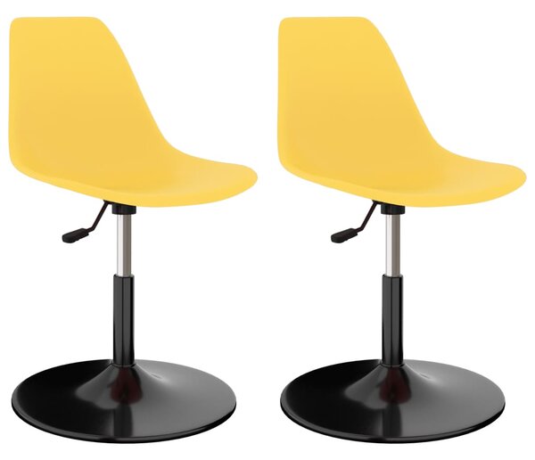 Swivel Dining Chairs 2 pcs Yellow PP