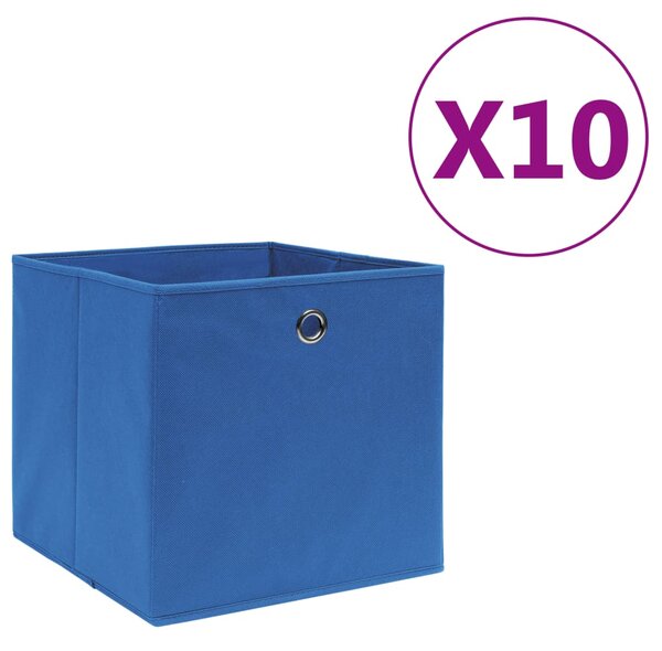 Storage Boxes 10 pcs Non-woven Fabric 28x28x28 cm Blue