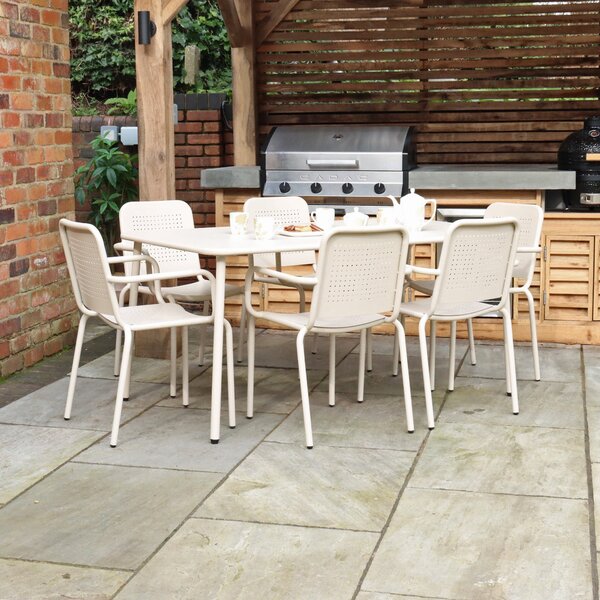 Porto 6 Seater Round Dining Set with Stacking Chairs