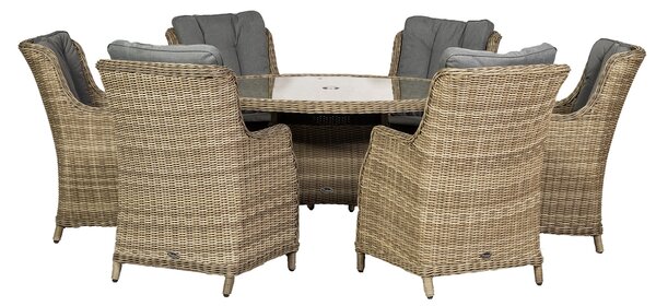 Wentworth 6 Seater Round Highback Comfort Dining Set