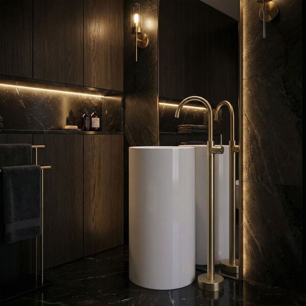 Basin mixer Rea Lungo Brush Gold