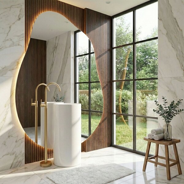 Basin mixer Rea Lungo Brush Gold