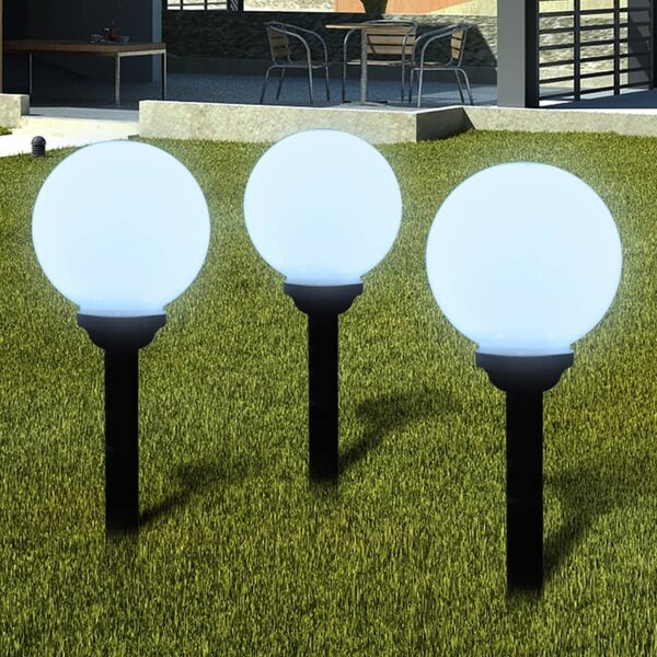 Outdoor Pathway Lamps 3 pcs LED 20 cm with Ground Spike