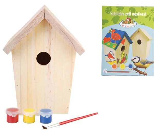 Esschert Design DIY Nesting Box with Paint 14.8x11.7x20 cm KG145