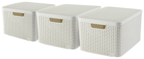 Curver Style Storage Box with Lid 3 pcs Size L White 240656
