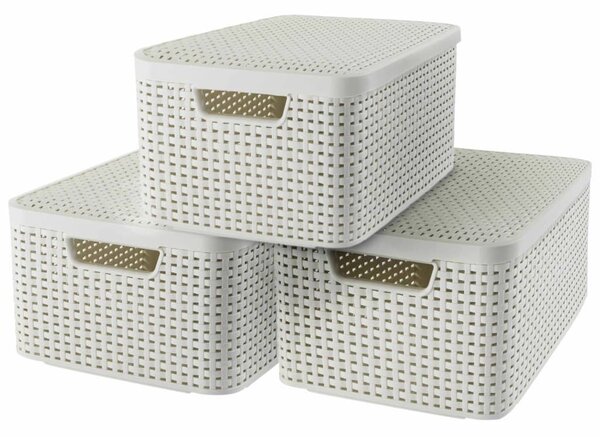 Curver Style Storage Box with Lid 3 pcs Size M White 240654
