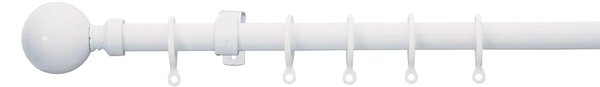 Extendable Ball Finial Curtain Pole - White - 1.7-3m (16/19mm)