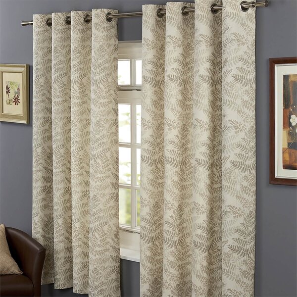 Hedgerow Lined 100% Cotton Eyelet Curtains 46x54 - Natural