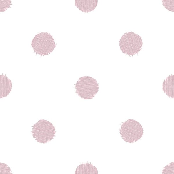 Noordwand Urban Friends & Coffee Wallpaper Dots White and Pink