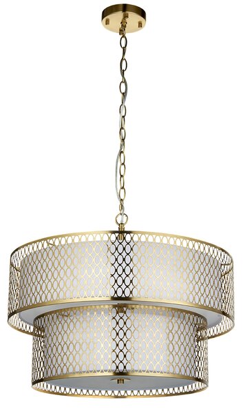 Simone 6Lt Tiered Pendant in Gold Effect